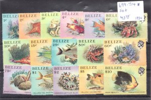 1984 Belize Sc #699-714 Fish & Marine Life Definitives MH Cv$43.25