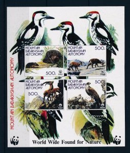 [53988] Mt. Badakhshan Private issue  Wild life Birds WWF Imperf. Sheet MNH