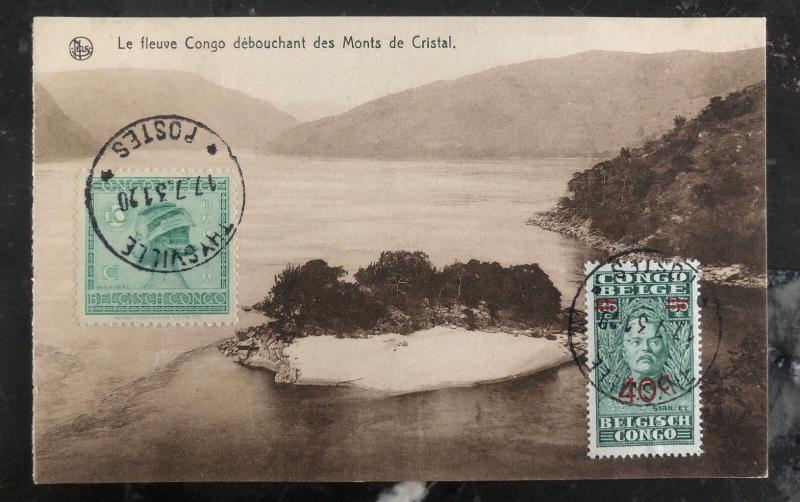 1931 Thysville Belgian Congo RPPC Postcard Cover To Turin Italy River View