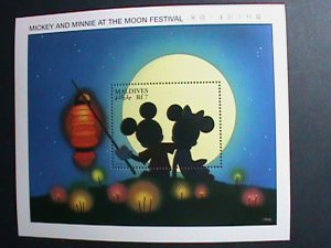 ​MALDIVES STAMP- MICKEY & MINNIE AT THE MOON FESTIVAL-MNH S/S SHEET VERY FINE