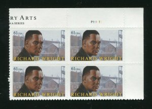 4386 Richard Wright 61¢ Plate Block Stamps 