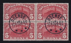 Denmark, Scott 82 (Facit 121), used block of four, w/ Nielsen cert