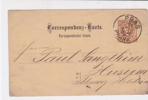 Austria 1885 Prague Cancel Stamps Card ref R 19498