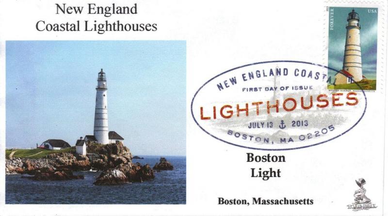 NE Coastal Lighthouses FDC, w/ DCP cancel, #1 of 5