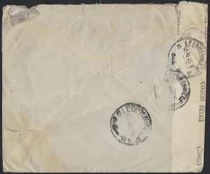 BELGIUM CONGO US 1945 WAR TIME CENSORED BUNIA COVER TO CHICAGO + 5 1870s POSTAL