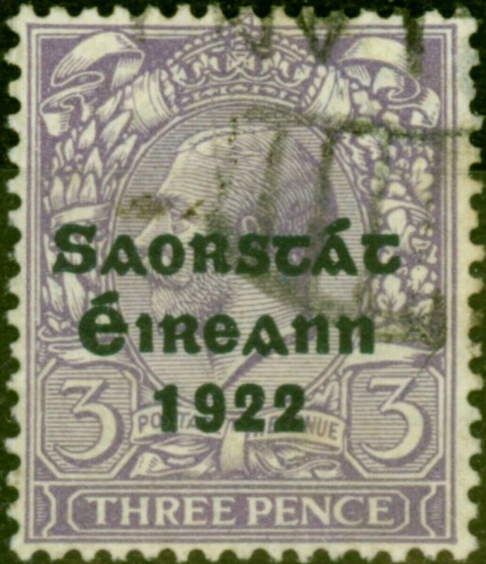 Ireland 1923 3d Bluish Violet SG57 Fine Used