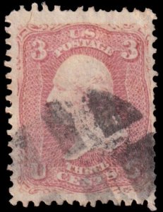 United States Scott 64, Pink (1861) Used F CV $500.00 W