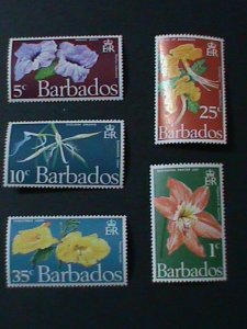 ​BARBADOS-1970- SC#348-52  BEAUTIFUL COLORFUL LOVELY FLOWERS-MNH-VF-RARE