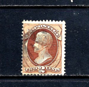 #135 US 2 CENT RED BROWN JACKSON-W/GRILL-USED-N/G-FINE VF 