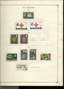 Collection, St. Vincent Part A Scott Album Page, 1946/1975, Cat $76, Mint & Used