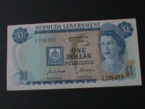 BERMUDA -1970 BERMUDA GOVERNMENT-$1 DOLLAR-LT.CIR- NOTE-54 YEARS OLD-VF