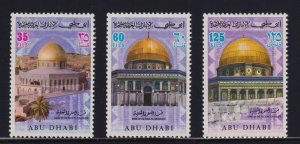 Abu Dhabi Sc #81-3 (1970) 35fils to 125fils Dome of the Rock Set Mint VF NH