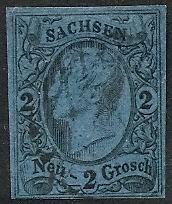 Saxony 11 Used 1855 King John Defin.