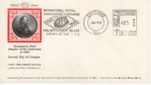 INTERNATIONAL POSTAL ADMINISTRATION CONFERENCE, CHICAGO, IL,   1963  FDC14840
