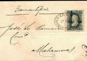 MEXICO Cover SUPERB RED CANCEL Matamoros 1875 {samwells-covers} F504