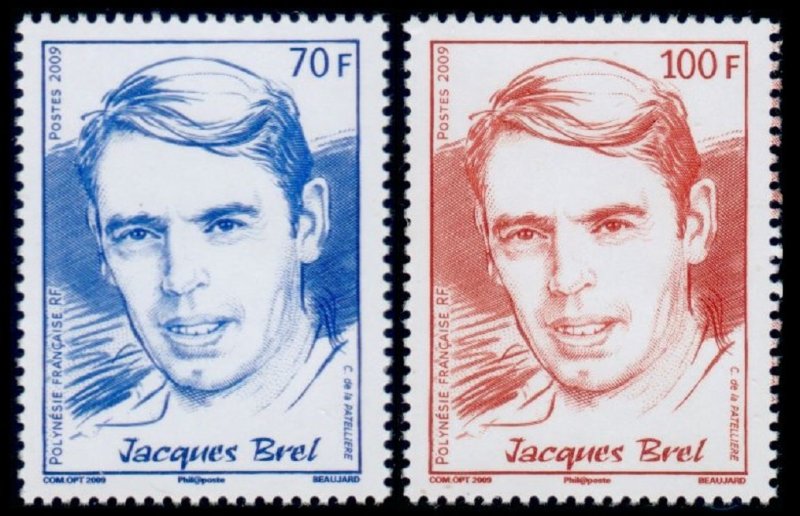 Fr. Polynesia Jacques Brel Belgian singer songwriter actor 2v SG#1115-1116