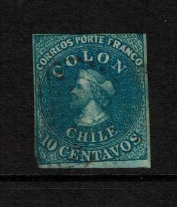 Chile SC# 5 Used / Large Left Side Thin - S7351