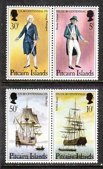 Pitcairn Islands U.S. Bicentennial 156-159 MNH  VF