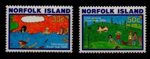 Norfolk Island Sc 369-0 1985 International Youth Year stamp set mint NH