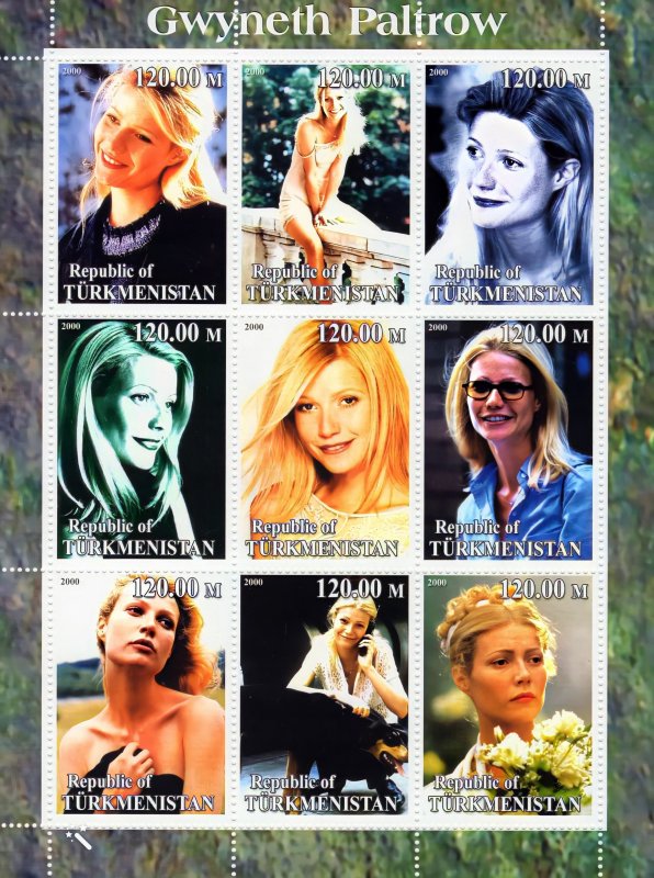 Turkmenistan 2000 GWYNETH PALTROW American Actress Sheetlet (9) MNH VF