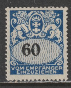 1923 Danzig - Sc J37 - MH VF - 1 single - Danzig Coat of Arms