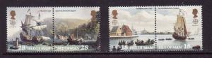 Isle of Man-Sc#505-8-unused NH set-Europa-Pilgrim's Voyage to America-Ships-1992