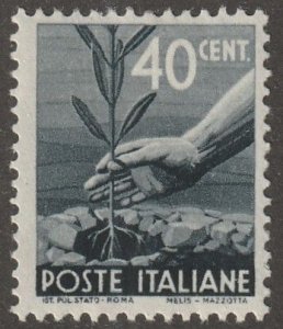 Italy, Stamp, Scott#465,  mint, hinged, 40, cent,  Hand, Tree