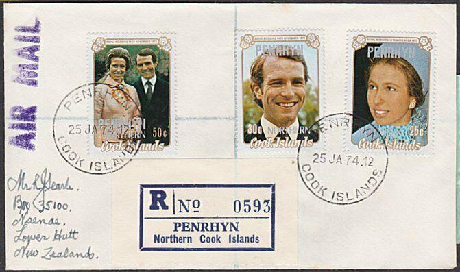 PENRHYN IS 1974 Registered cover to New Zealand............................29093