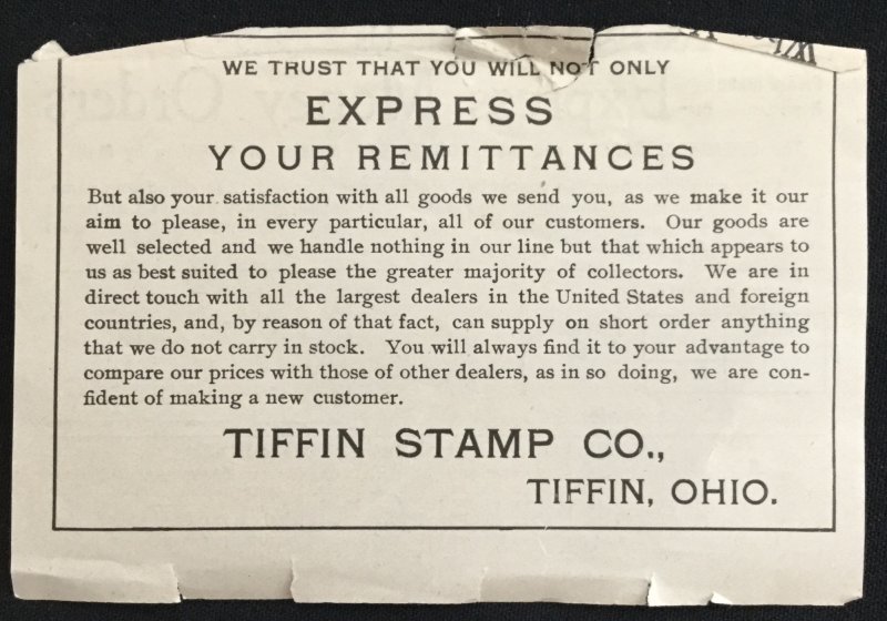 Tiffin Stamp Company Price List No 5 circa 1905 9 pages