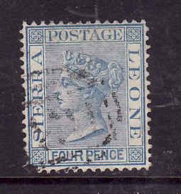 Sierra Leone-Sc#16-used 4p blue-QV-1876-96-