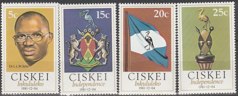 Ciskei  #1-4  MNH  (S3798)