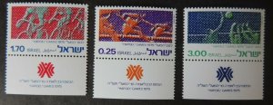 Israel 1975 10th hapoel games sport cycling hurdling volleyball 3v MNH 