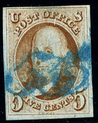 U.S. #1 USED BLUE CANCEL