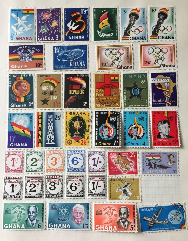 Ghana 1960s M&U Red X Trains Dues (Aprx 100+Items)(Apr549 