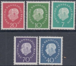 GERMANY Sc # 9N165-9 CPL MNH SET of 5 of PRESIDENT HEUSS