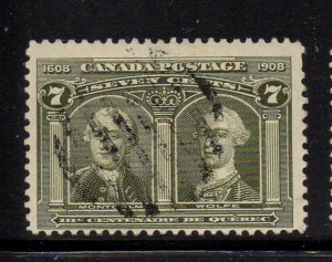 Canada Sc 100 1908 7c Wolfe & Montcalm stamp used