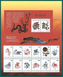 Christmas Island 2012 Year of the Dragon, sheetlet, MNH #503,SG709a
