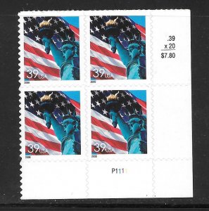 #3978 MNH Plate Block