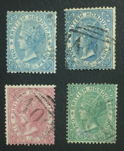 MOMEN: HONDURAS SG #1-4 1865 NO WMK USED LOT #61257