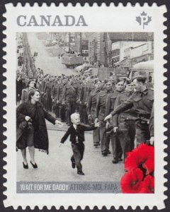 WAR = WWII = Wait for me Daddy = DIE CUT booklet stamp Canada 2014 #2795i MNH