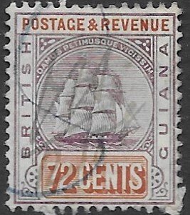British Guiana 169   72  c  fine used ( rev cancel )