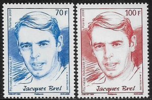 French Polynesia #996-7 MNH Set - Jacques Brel, Singer
