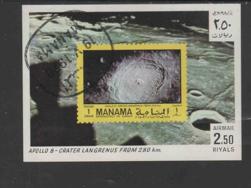 MANAMA  1971  APOLLO 8       MINT  VF NH  O.G  S/S IMP.  (M24  )