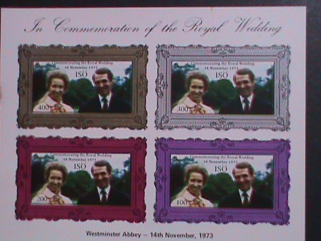 ISO-OMAN-1973-ROYAL WEDDING-COMMEMORATIVE SOUVENIR CARD- MNH-VERY FINE