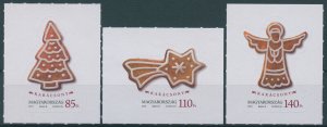 Hungary Stamps 2013 MNH Christmas Iced Gingerbread Angels Trees 3v S/A Set