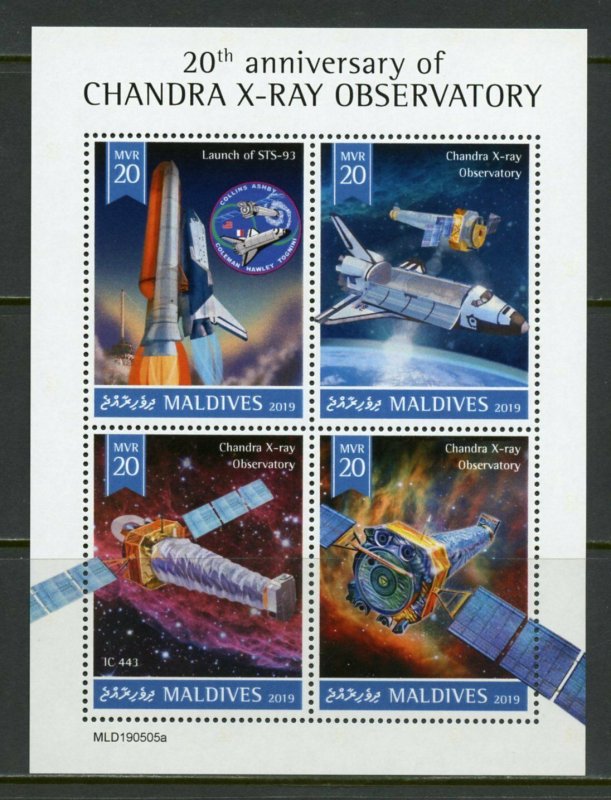 MALDIVES 2019  20th ANNIVERSARY OF CHANDRA X-RAY OBSERVATORY SHEET   MINT NH