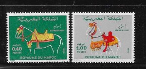 Morocco 1980 Ornamental Saddle & Harness Horse Sc 462-463 MNH A1263