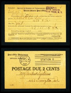 Official Forwarding Address Card, New York, NY to New York, NY - 3-7-1941