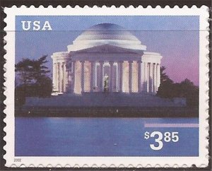 US Stamp - 2002 $3.85 Jefferson Memorial - Priority Stamp Scott #3647