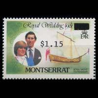 MONTSERRAT 1981 - Scott# 467x R.Wedding Surch. $1.15 NH